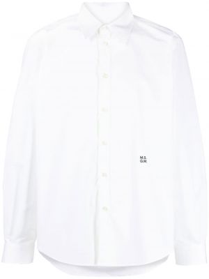 Памучна риза Msgm бяло