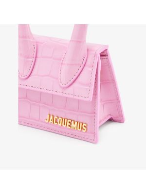 Кожаная сумка Jacquemus розовая