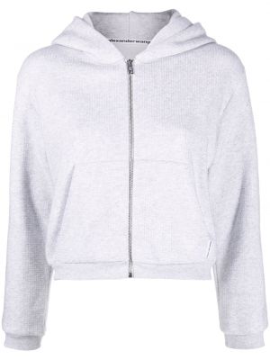 Hoodie med dragkedja Alexander Wang grå