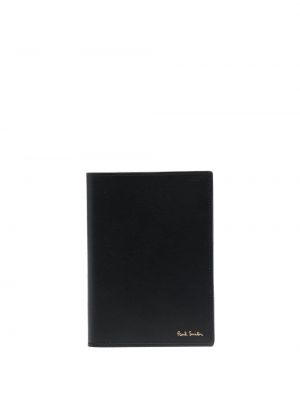 Pruhovaná kožená peňaženka s potlačou Paul Smith čierna