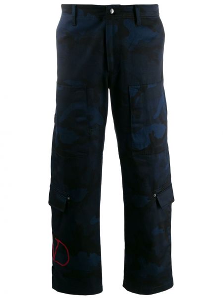 Maskáčové cargo kalhoty Valentino Garavani modré