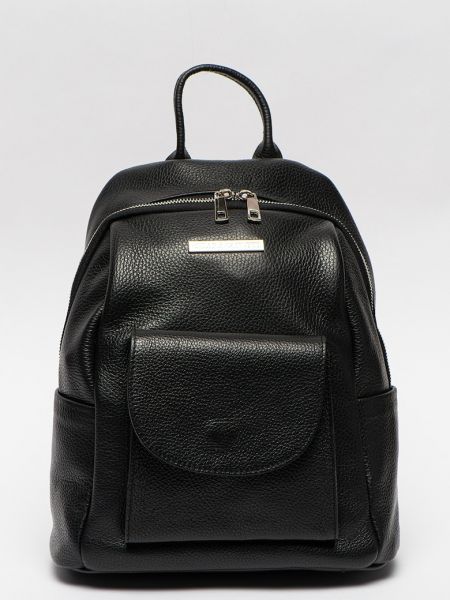 Кожаный рюкзак с карманами Chiara Canotti черный