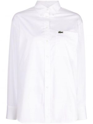 Camicia di cotone Lacoste bianco