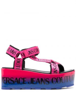 Plateau sandale mit print Versace Jeans Couture