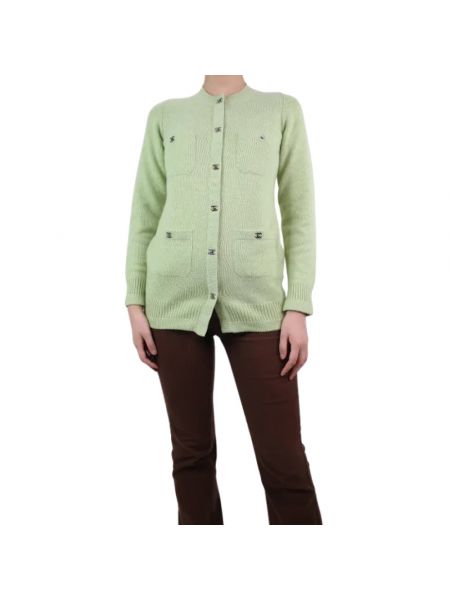 Bluza z kaszmiru Chanel Vintage zielona