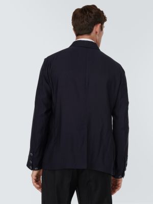 Svilena jakna iz lyocella Giorgio Armani modra