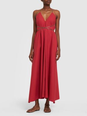 Midi haljina Brunello Cucinelli crvena