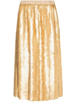 Złota spódnica plisowana Tibi, beżowy