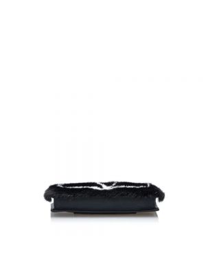 Kopertówka z futerkiem Valentino Vintage czarna