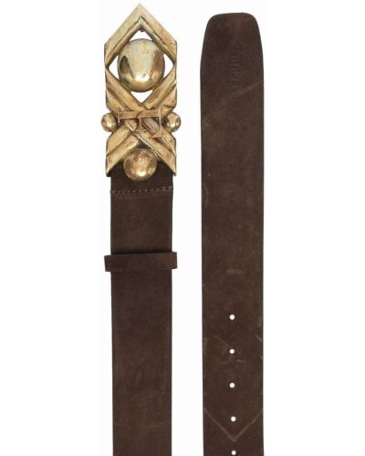 Cinturón con estampado geométrico con hebilla Gianfranco Ferré Pre-owned marrón