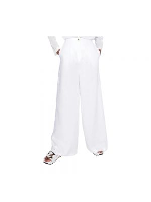 Spodnie relaxed fit Armani białe