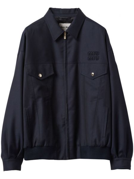 Woll bomberjacke Miu Miu blau