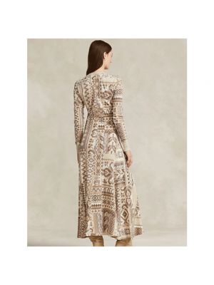 Sukienka długa Polo Ralph Lauren beżowa