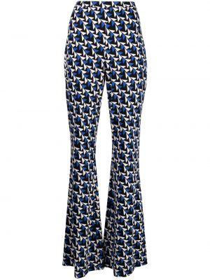 Hedvábné kalhoty s potiskem s abstraktním vzorem Dvf Diane Von Furstenberg