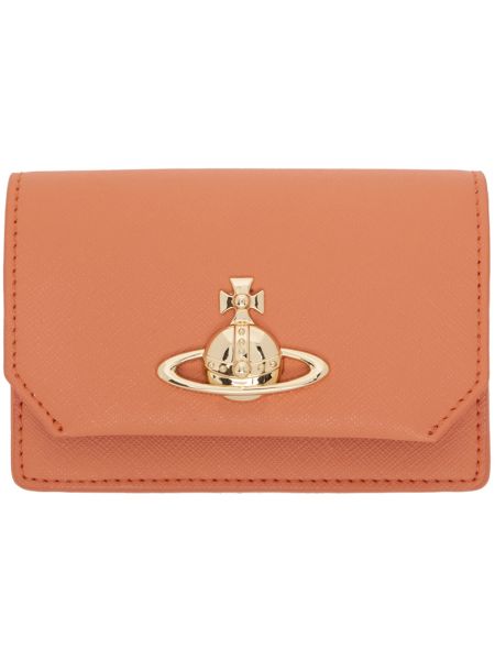 Кожаный кошелек Vivienne Westwood оранжевый