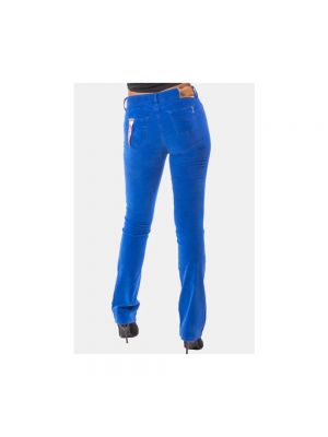 Welurowe proste jeansy Fracomina niebieskie