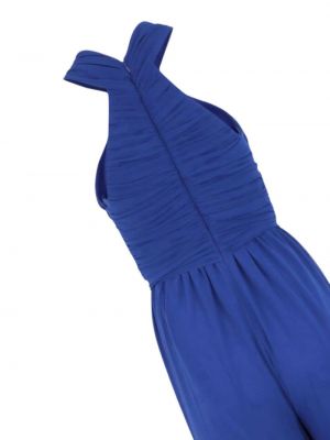 Plisseeritud laia lõikega pükskostüüm Badgley Mischka sinine