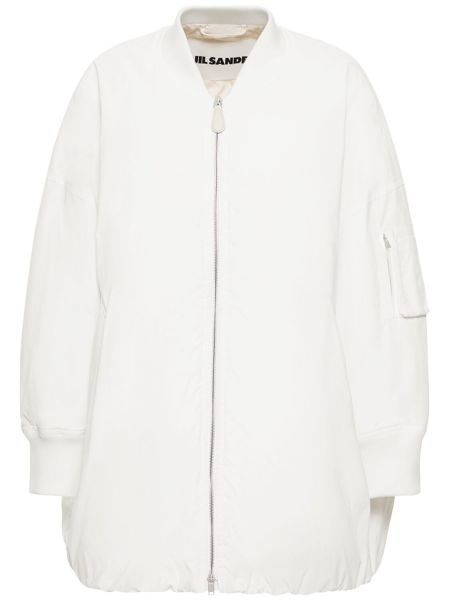 Oversized dunjacka i bomull Jil Sander vit