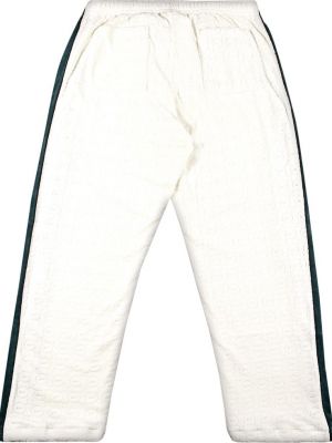 Велюровые брюки Supreme белые