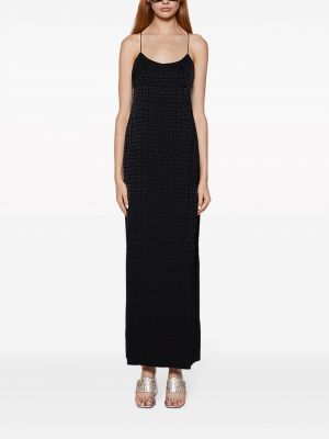 Žakárové dlouhé šaty Givenchy černé