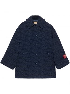 Gucci tweed wool-blend coat - Blu