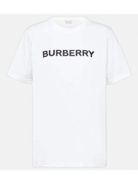Kokvilnas t-krekls džersija Burberry balts