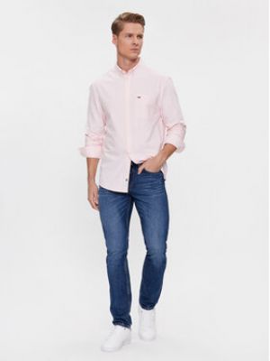 Džínová košile Tommy Jeans růžová