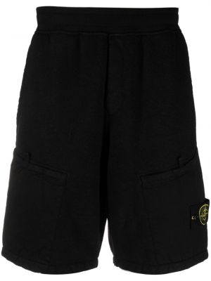 Bermuda kratke hlače iz flisa Stone Island črna
