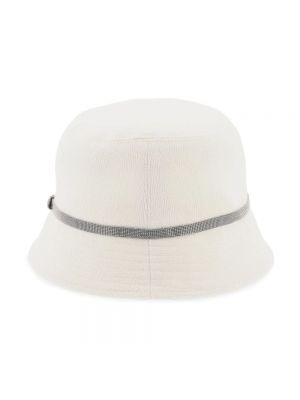 Sombrero con bordado Brunello Cucinelli blanco