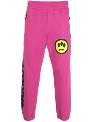 Памучни спортни панталони с принт Barrow розово