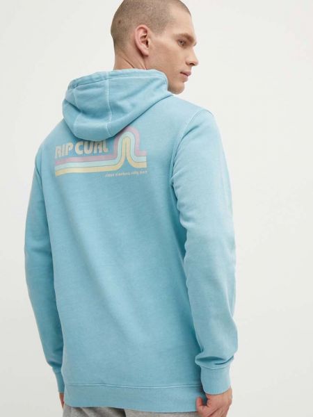 Pamučna hoodie s kapuljačom Rip Curl plava
