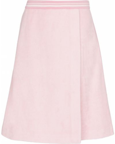 Bavlnená midi sukňa s vysokým pásom Miu Miu ružová
