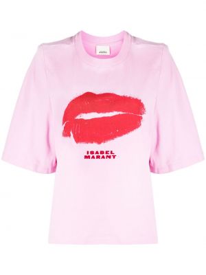 Kokvilnas t-krekls ar apdruku Isabel Marant