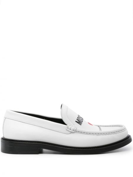 Pantofi loafer din piele cu imagine Moschino