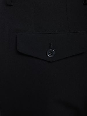 Spodnie wełniane slim fit z wiskozy Ann Demeulemeester czarne