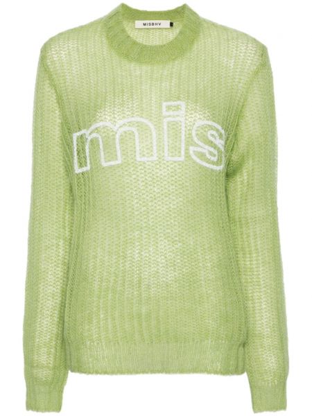Sweter z nadrukiem Misbhv zielony