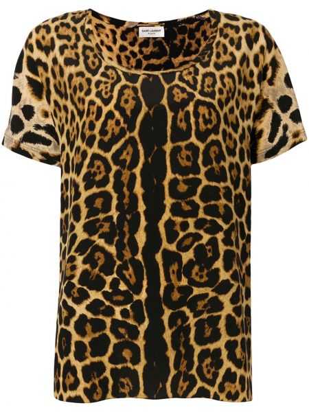 Camiseta con estampado leopardo Saint Laurent