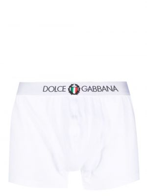 Raštuotos medvilninės bokseriai Dolce & Gabbana balta
