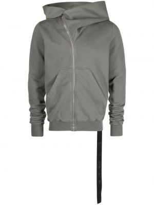 Asymmetrischer hoodie mit reißverschluss aus baumwoll Rick Owens Drkshdw grau