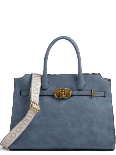 Кожаная сумка шоппер из искусственной кожи Liu Jo синяя