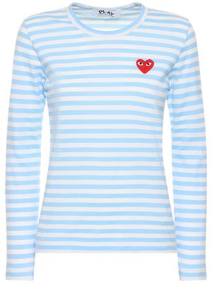 Camiseta de algodón a rayas de tela jersey Comme Des Garçons Play
