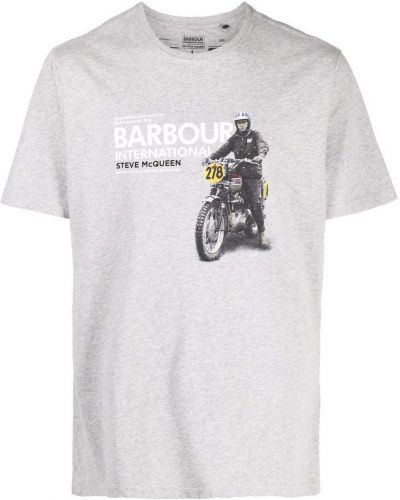 Camiseta con estampado Barbour gris
