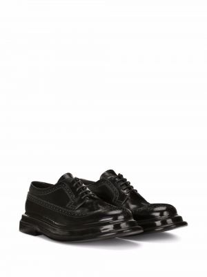 Mežģīņu brogue kurpes ar šņorēm Dolce & Gabbana melns