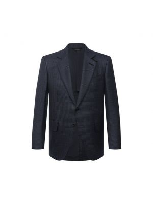 Шелковый шерстяной пиджак Tom Ford синий