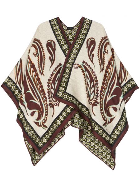 Bavlnený šál s potlačou s paisley vzorom Etro béžová