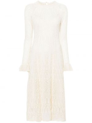 Midi haljina s cvjetnim printom s čipkom Zimmermann bijela