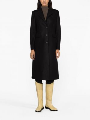 Vlněný kabát s knoflíky Harris Wharf London černý