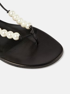 Sandalias con perlas de cuero Magda Butrym negro