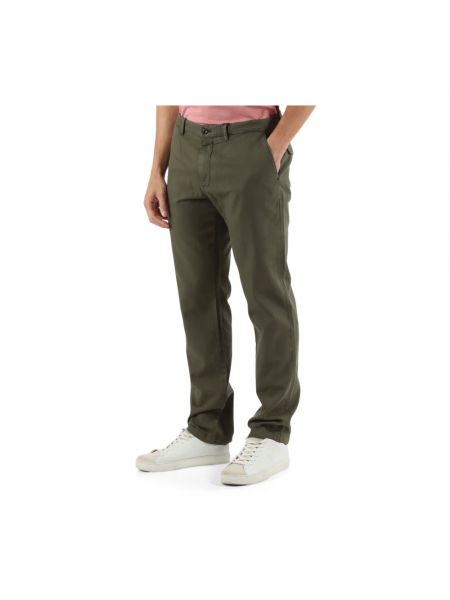 Pantalones chinos de lino de algodón Tommy Hilfiger verde