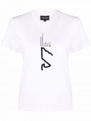 T-shirt mit stickerei mit print Emporio Armani